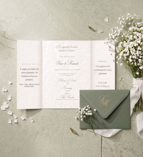 Esempio partecipazione digitale matrimonio stile contemporaneo/floreale unica